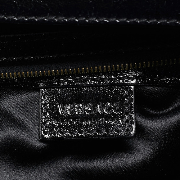 VERSACE Black/Gold Patent Leather Medussa Flap Hobo - Picture 8 of 8